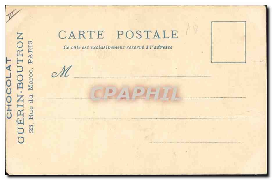 CPA Le Vieux Paris Exposition universelle de 1900 Chocolat Guerin Boutron Les repasseuses — Verso
