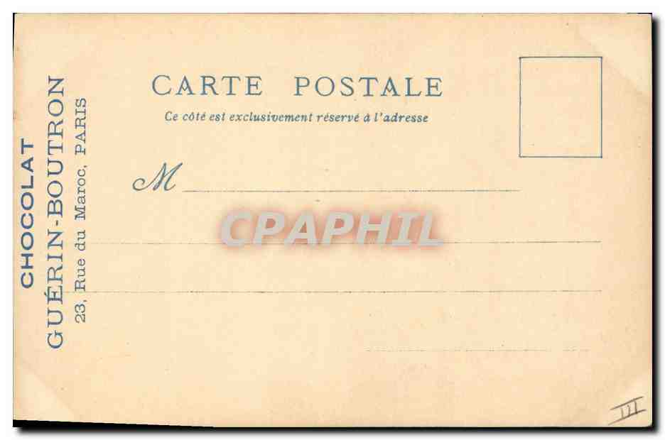 La Bouquetière — Exposition Universelle de 1900 — Chocolat Guérin-Boutron — Verso
