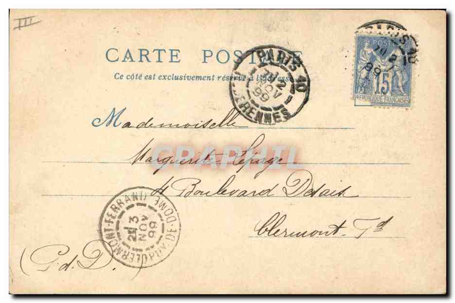 Le Vieux Paris — Place du Grand Châtelet — éditeur A. Baudouin — Verso