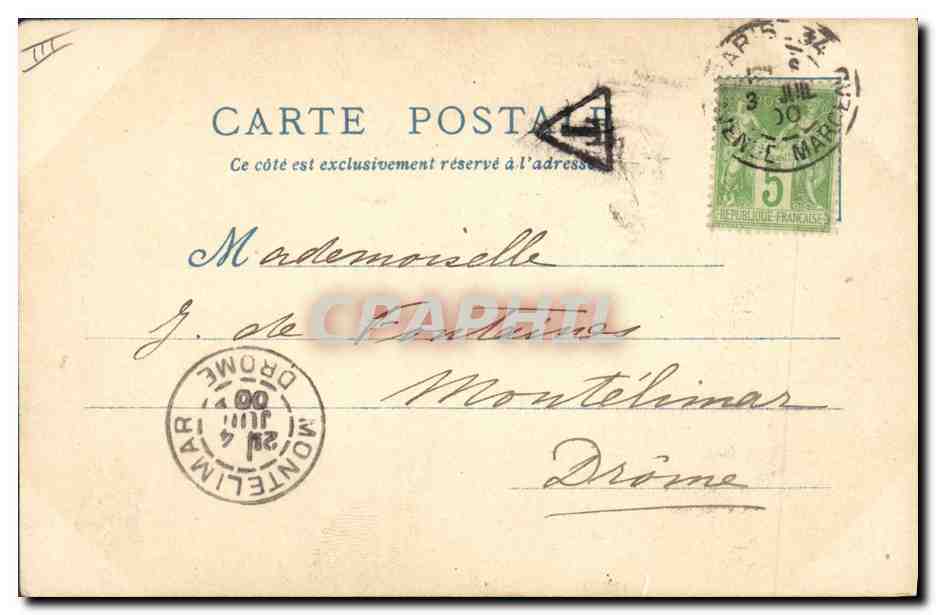 CPA Le Vieux Paris Au Bon Marche Grands degres de la Ste Chapelle — Verso