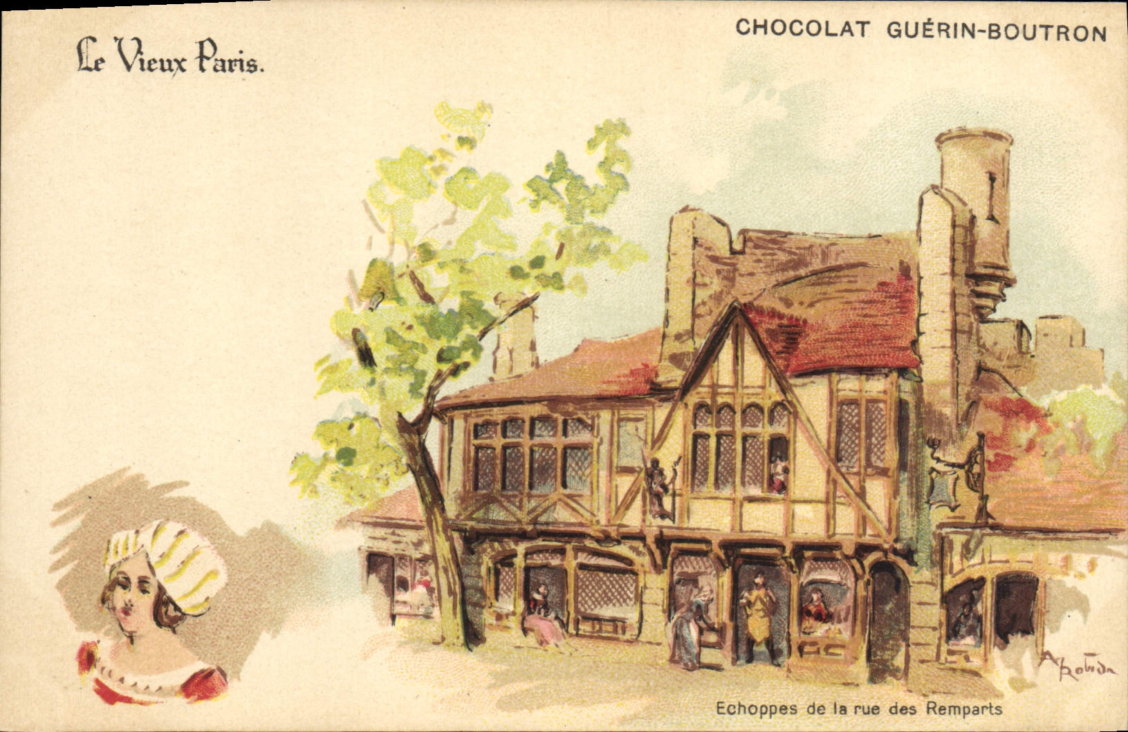 Echoppes de la rue des Remparts — Le Vieux Paris — Chocolat Guérin-Boutron