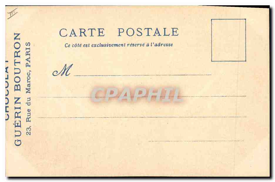 Echoppes de la rue des Remparts — Le Vieux Paris — Chocolat Guérin-Boutron — Achterkant