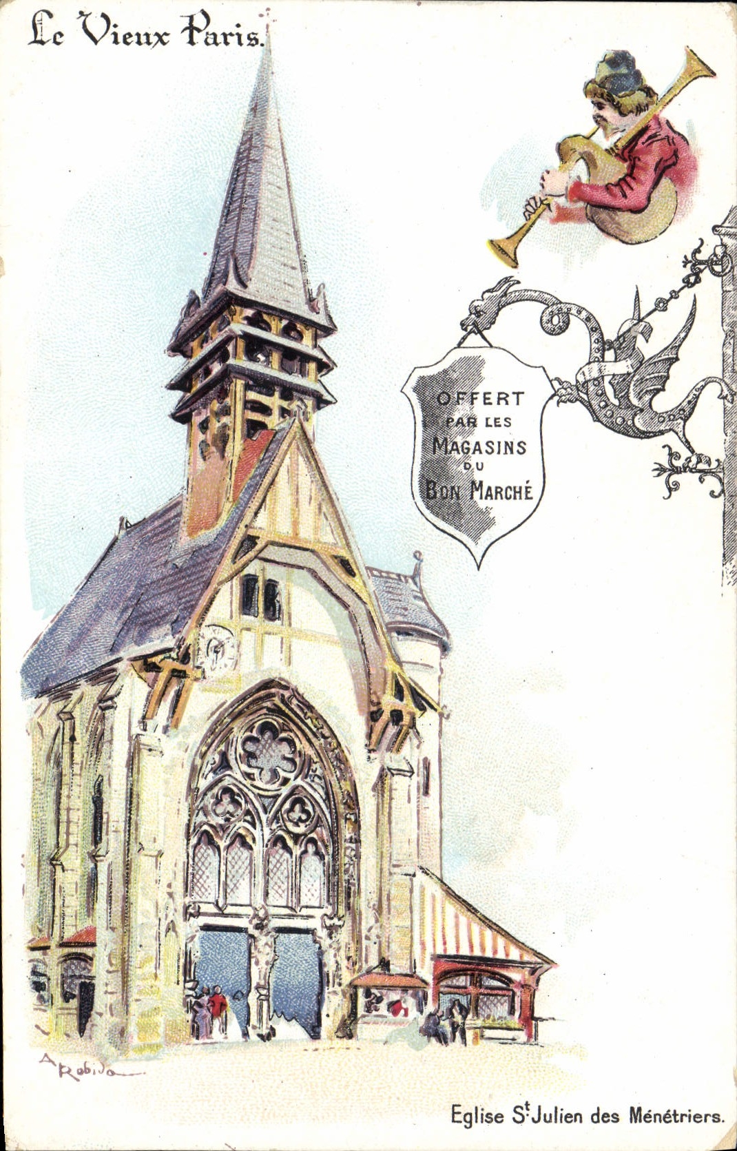 Iglesia de San Julián de los Menetriers — París — ofrecida por los Almacenes del Bon Marché