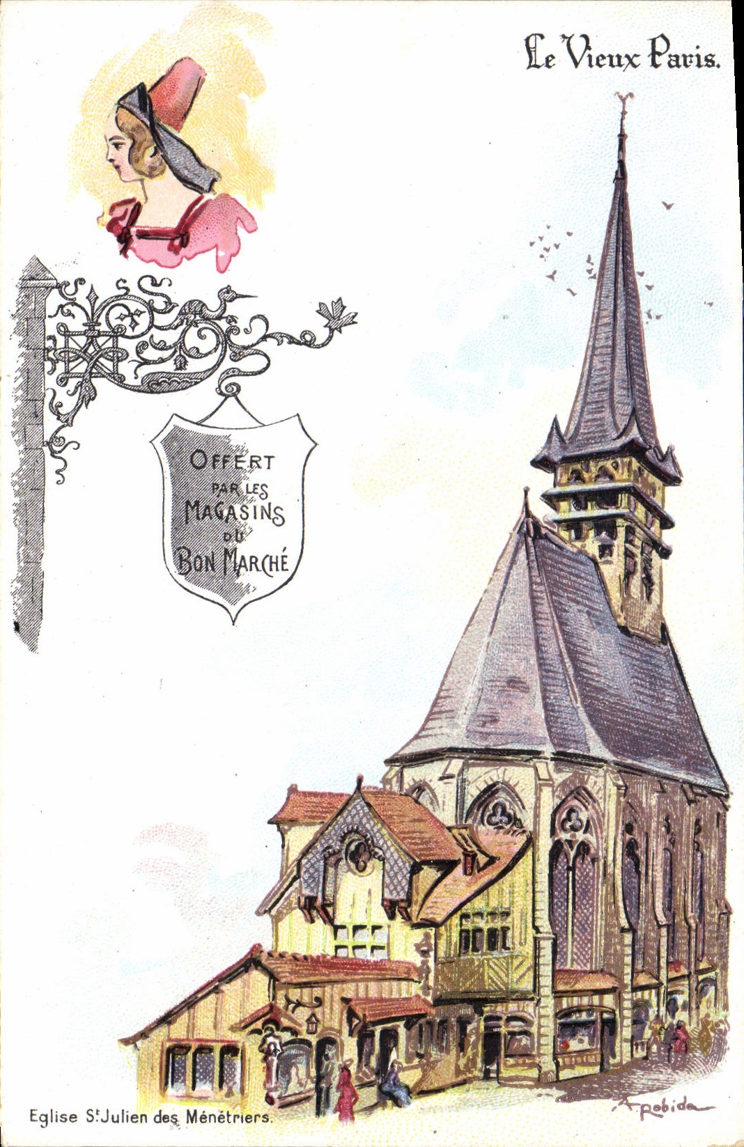 CPA Le Vieux Paris Au Bon Marche Eglise St Julien des Menetriers