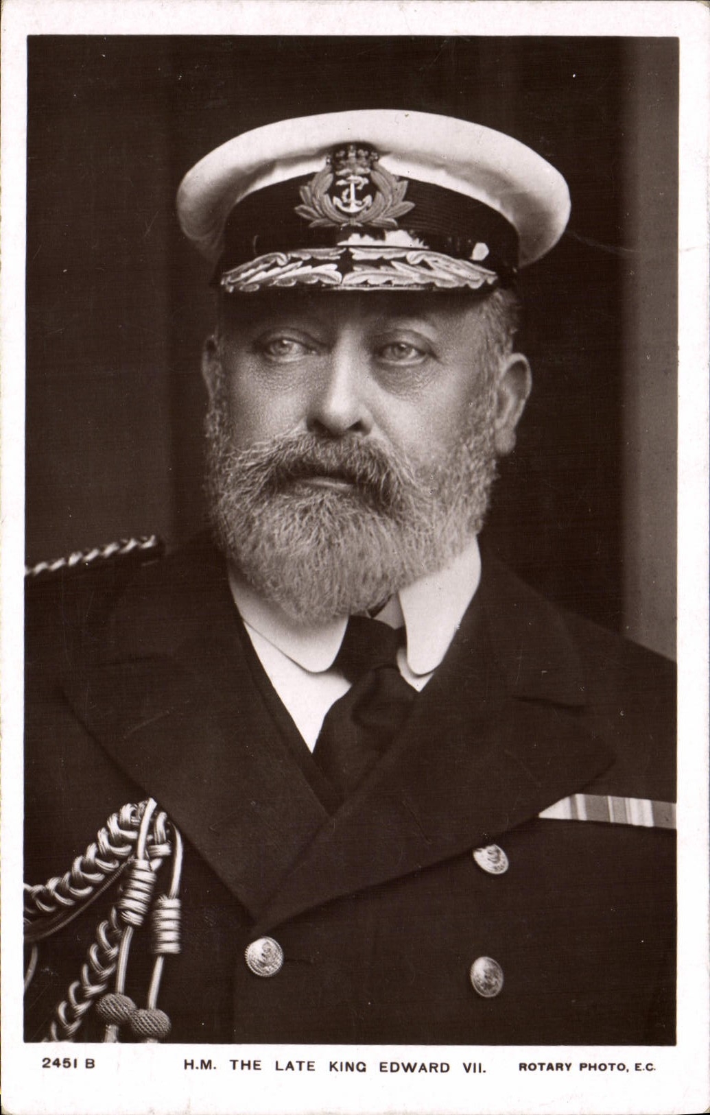 H.M. The Late King Edward VII — portrait naval — Rotary Photo, E.C. n°2451 B
