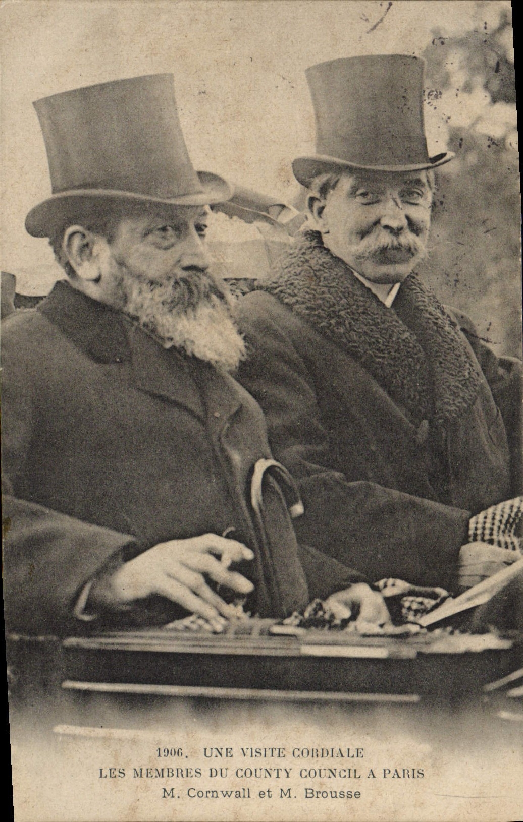M. Cornwall et M. Brousse — Les membres du County Council à Paris — 1906