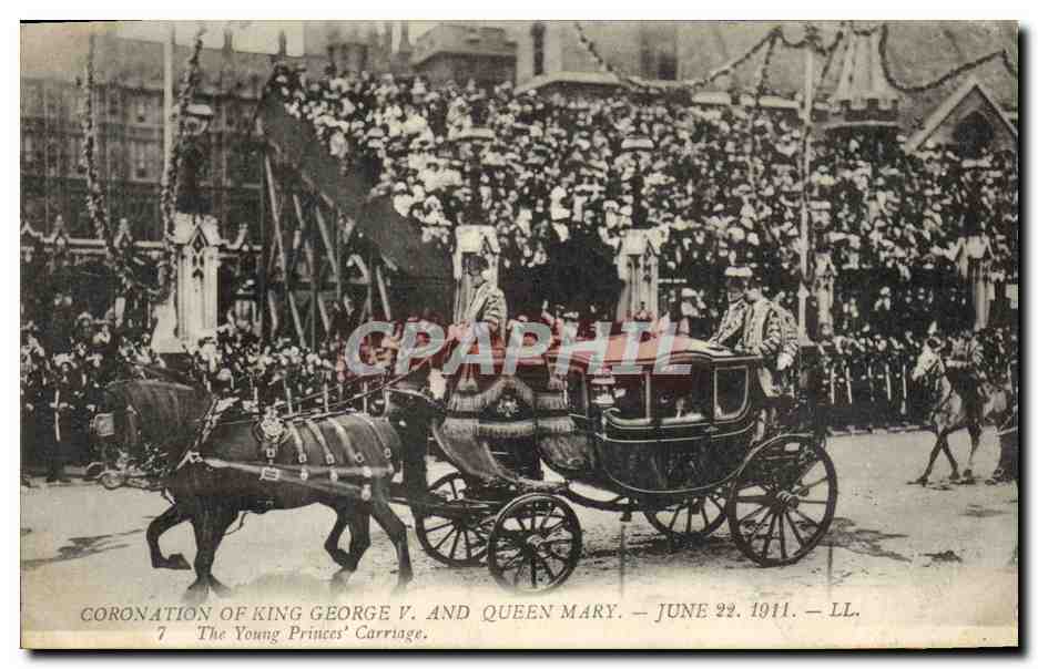 Coronation of King George V and Queen Mary — June 22, 1911 — The Young Princes' Carriage — LL. n°7