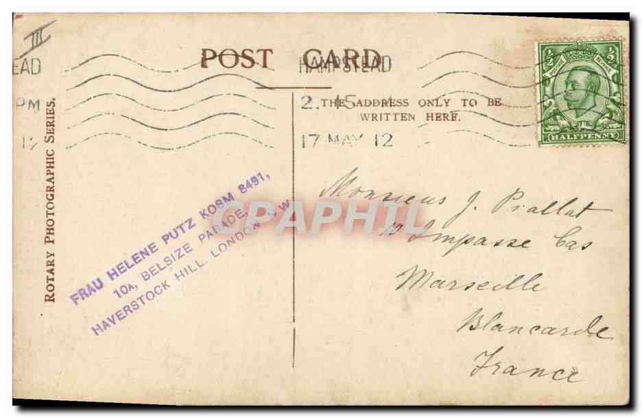 CPA Caeser The late King Edward's favorite Dog Chien — Verso