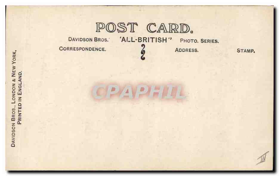 Queen Mary — offizielles Portrait — Davidson Bros. 'All-British' Photo Series n° II — Rückseite