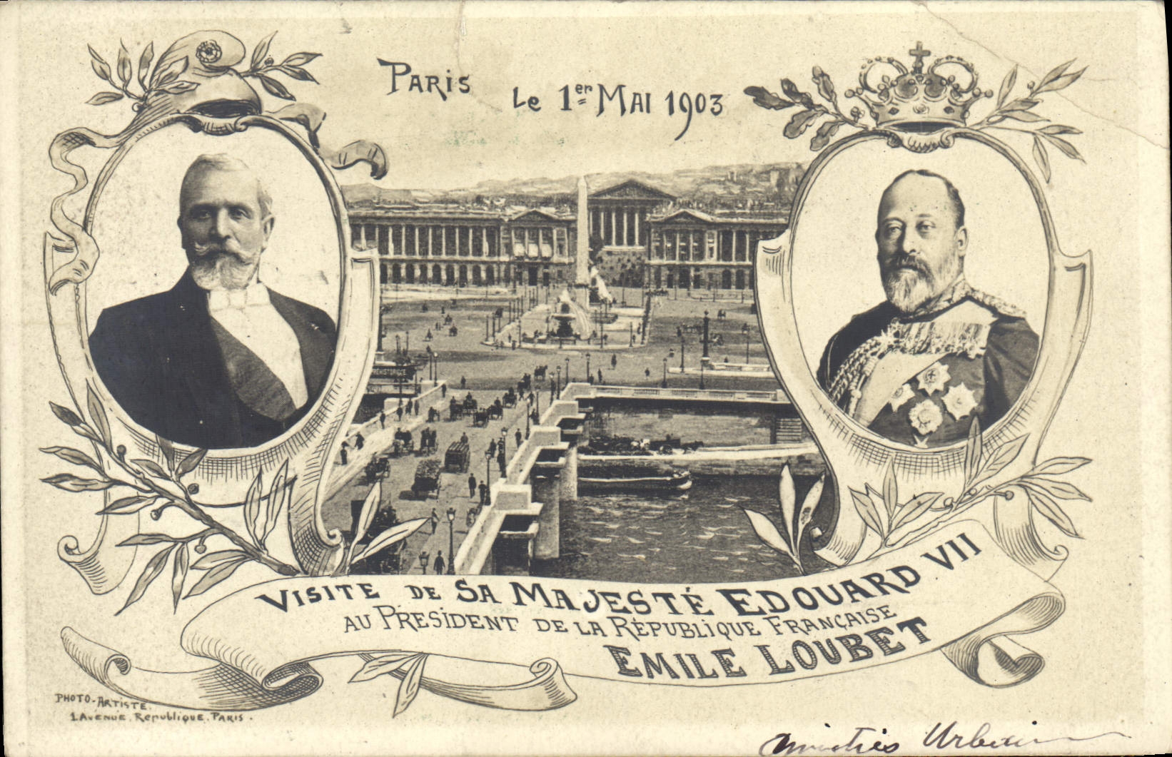CPA Paris 1er Mai 1903 Edouard VII Emile Loubet Place de la Concorde