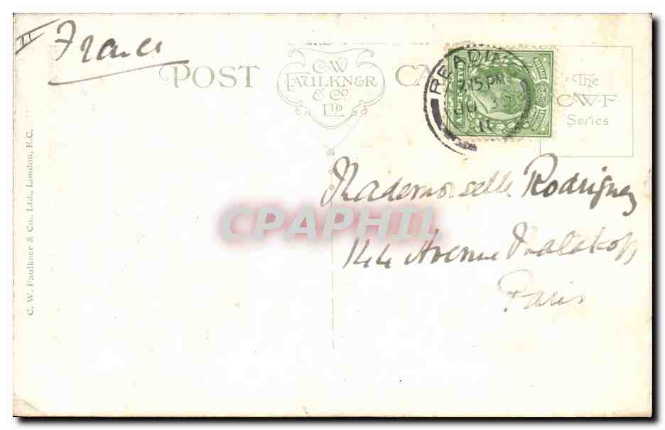 Coronation de King George V et Queen Mary — June 22nd, 1911 — C.W. Faulkner & Co., Ltd. — Verso