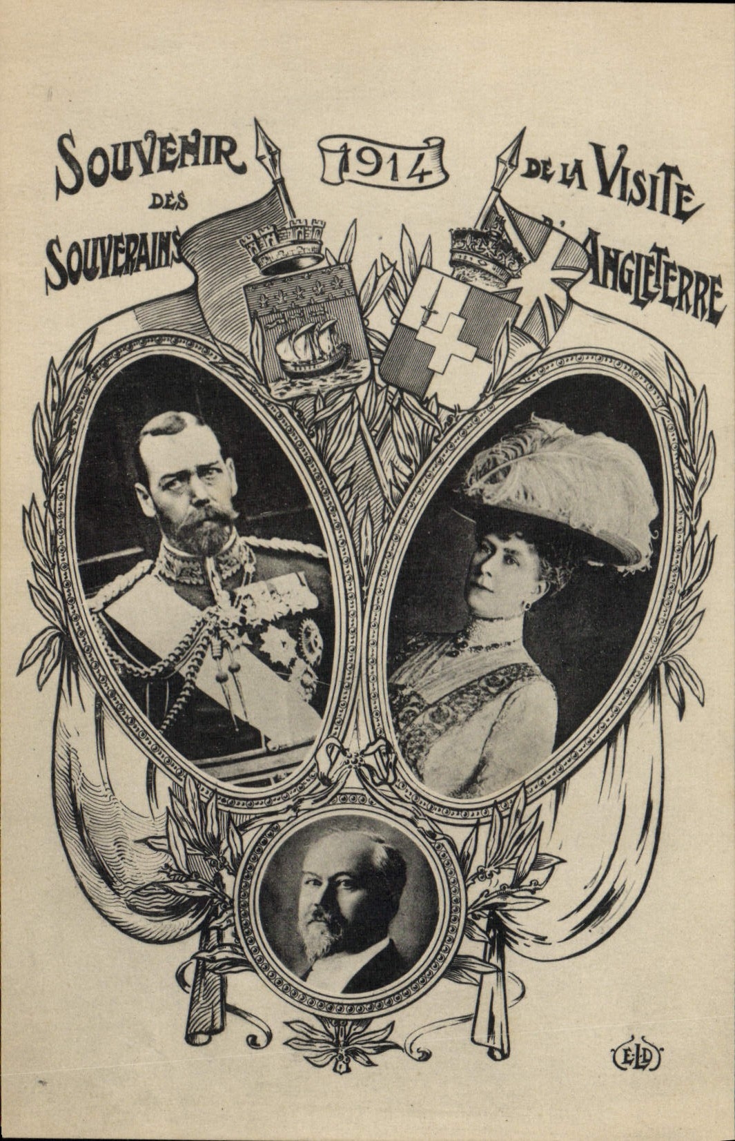Souvenirs des Souverains de la visite en Angleterre — 1914 — Éditeur E.D.