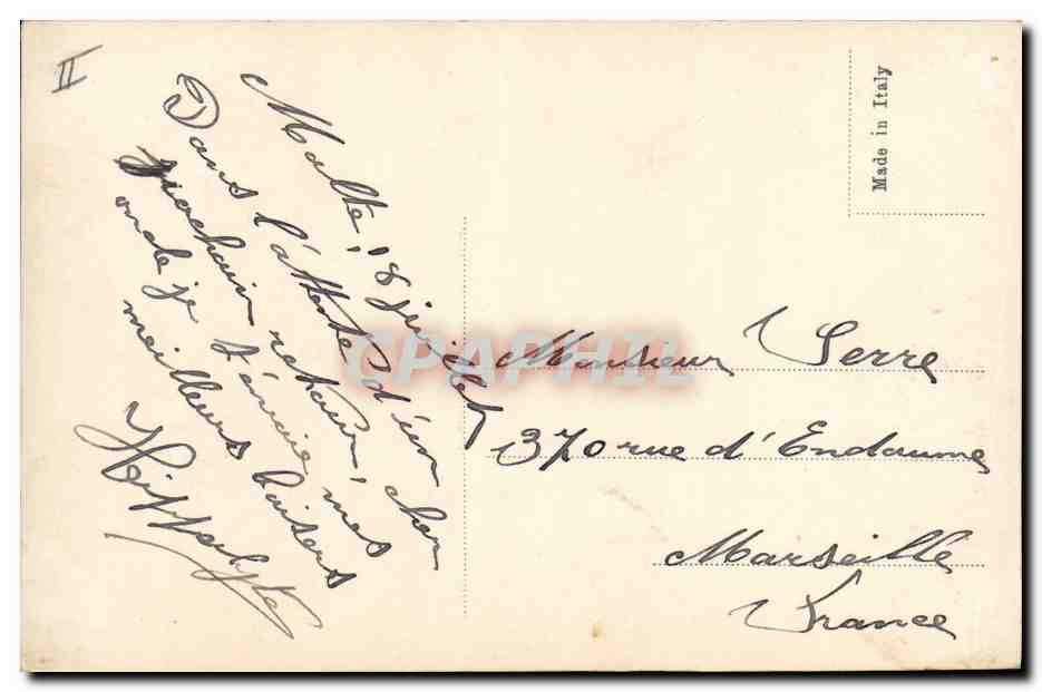 Reine d'Angleterre — portrait et vue de port — éditeur non visible — Verso