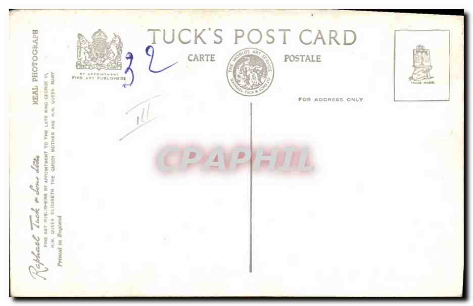 La reine couronnée — Coronation de la reine Elizabeth à Westminster Abbey, juin 1953 — Tuck Card n° C 17 — Reverso