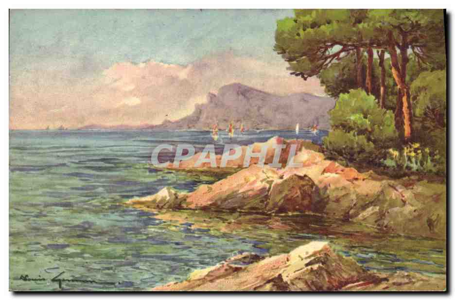 CPA Fantaisie Illustrateur Cote d'Azur