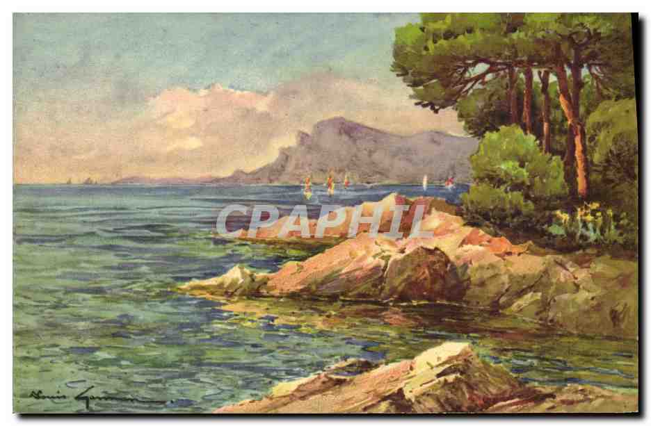 CPA Fantaisie Illustrateur Cote d'Azur