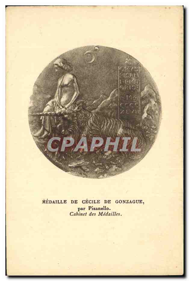 CPA Medaille de Cecile de Gonzague par Pisanello Cabinet des Medailles Licorne