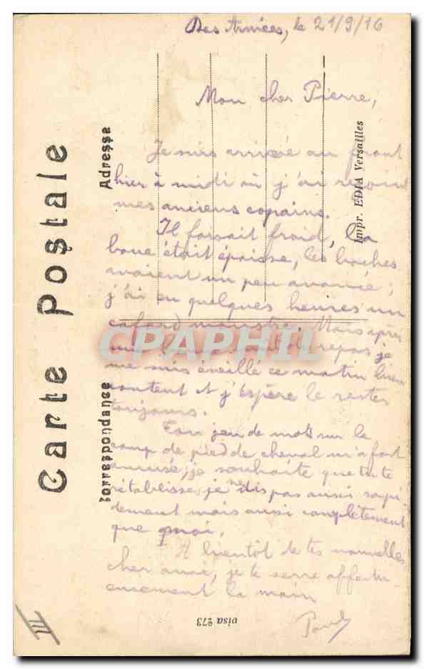 Remise de la Médaille Militaire à un jeune héros de 19 ans — Campagne 1914-15 — Edition Richer — Reverso