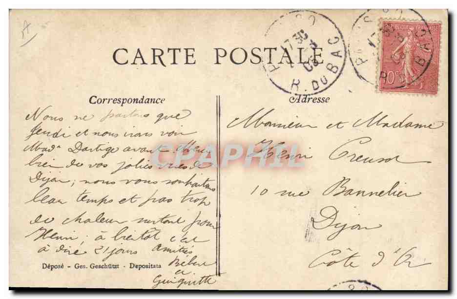 CPA Fantaisie Bebe Enfant Garcon a vendre — Rückseite