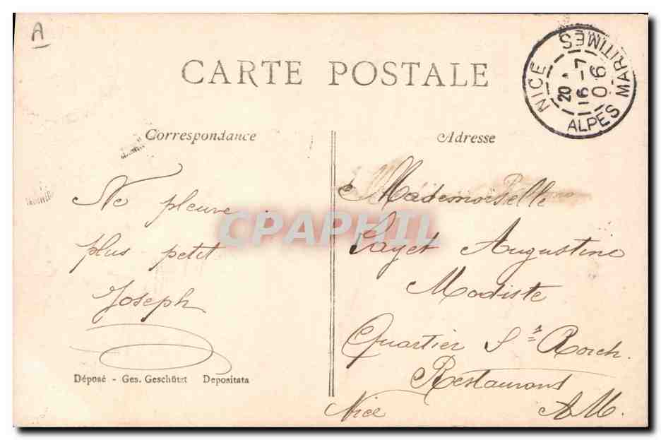 CPA Fantaisie Bebe Enfant Garcon a vendre — Verso