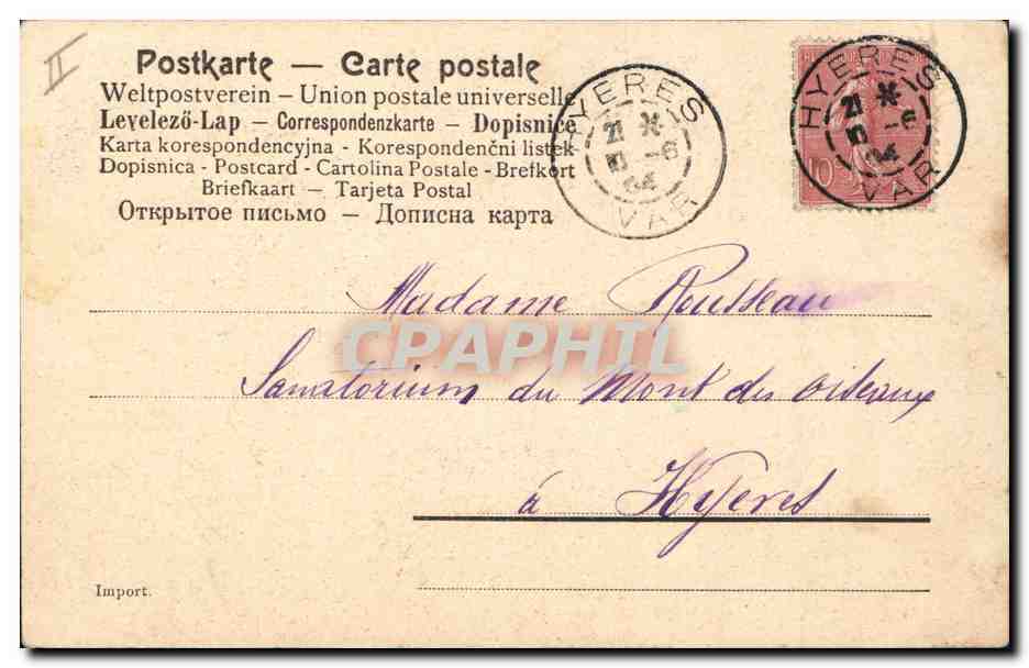 CPA Fantaisie Bebe Enfant Cigogne — Rückseite