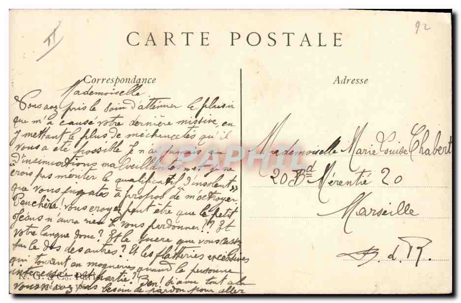 CPA Fantaisie Bebe Enfant Chien — Verso