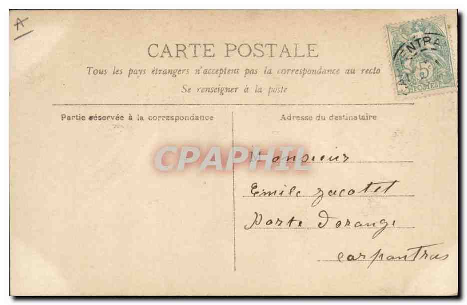 CPA Theatre Mlle de Fergaudy — Verso