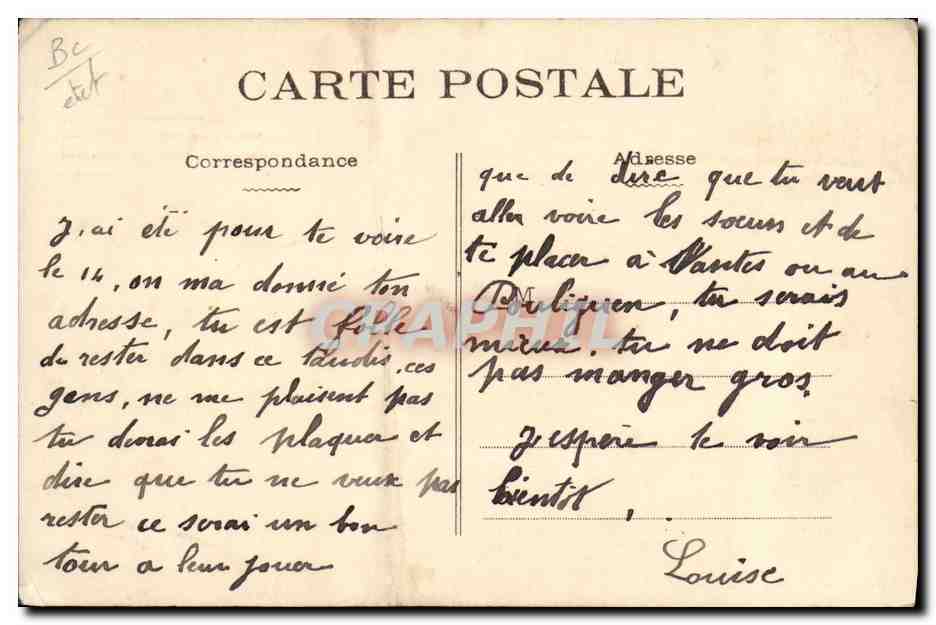 CPA Folklore Marais Salants Bourg de Batz Au marais Retour du travail — Verso