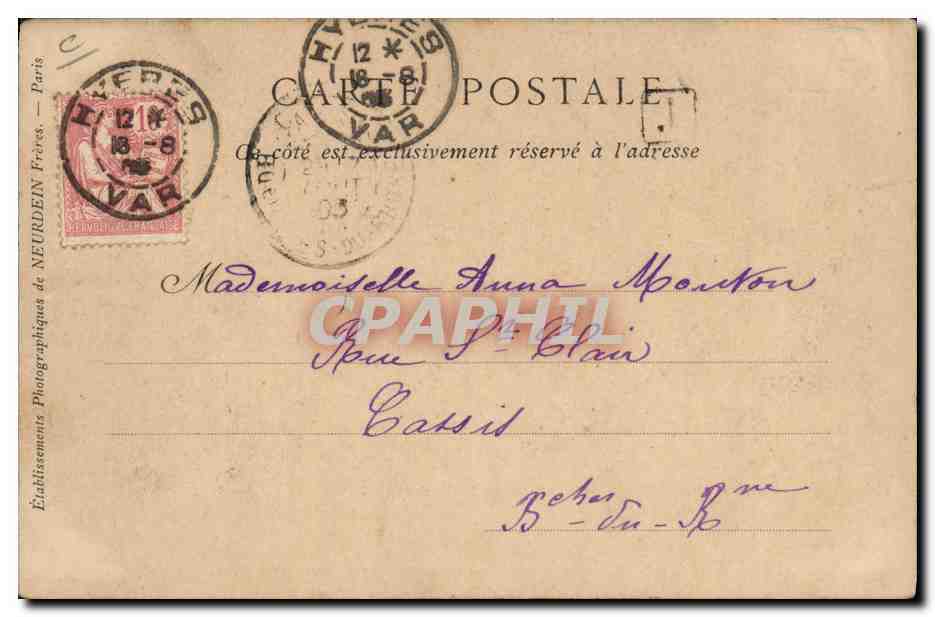 Les Salins des Pesquiers — Environ d'Hyères-les-Palmiers — Éditeur : P. Ferragues, No. 8 — Rückseite