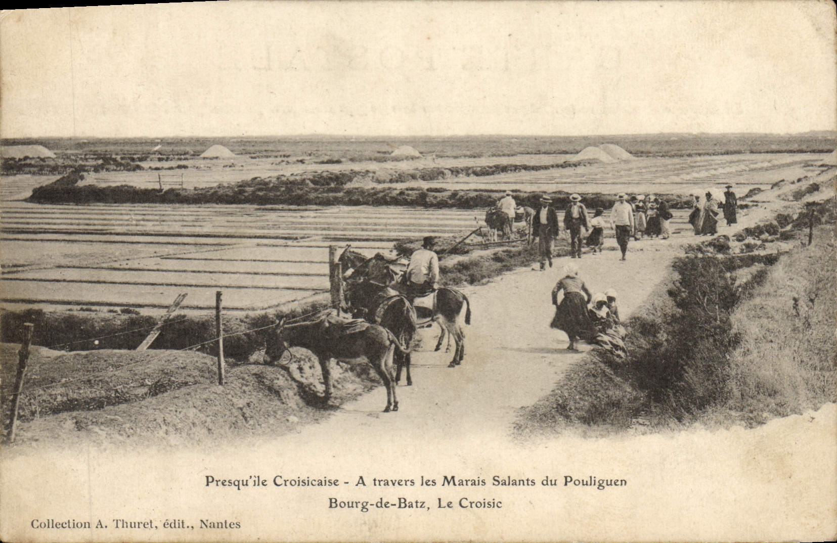 Presqu'île Croisicaise — A travers les Marais Salants du Pouliguen — Collection A. Thuret, édit., Nantes