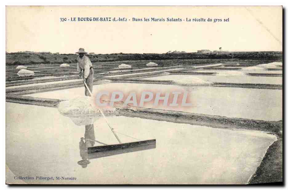 Le Bourg-de-Batz (L.-Inf.) - Dans les Marais Salants - La récolte du gros sel