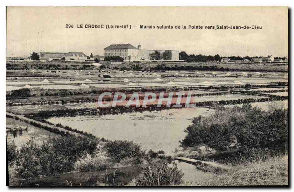 Le Croisic (Loire-Inf) — Marais salants de la Pointe vers Saint-Jean-de-Dieu — F. Chepeau, Nantes