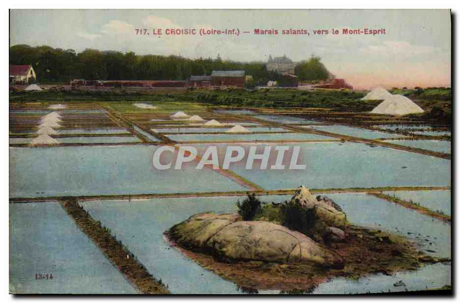 CPA Folklore Marais Salants vers le Mont Esprit Le Croisic