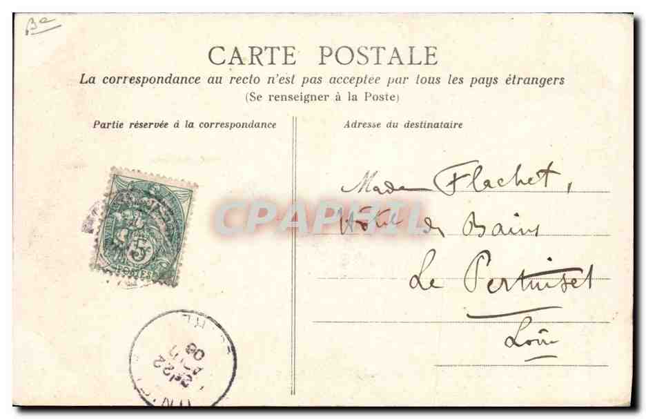 Guérande à Bâtz (Loire-Inf.) — Les Marais salants — Héliotypie Dugas et Cie, Nantes, n° L-I 1191 — Reverso