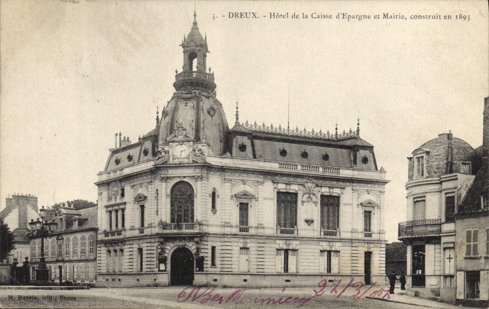 CPA Banque Dreux Hotel de la Caisse d'Epargne et Mairie