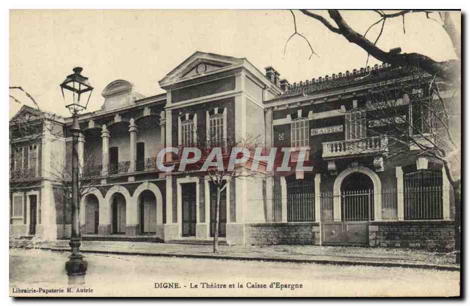 CPA Banque Digne Le theatre et la Caisse d'Epargne 