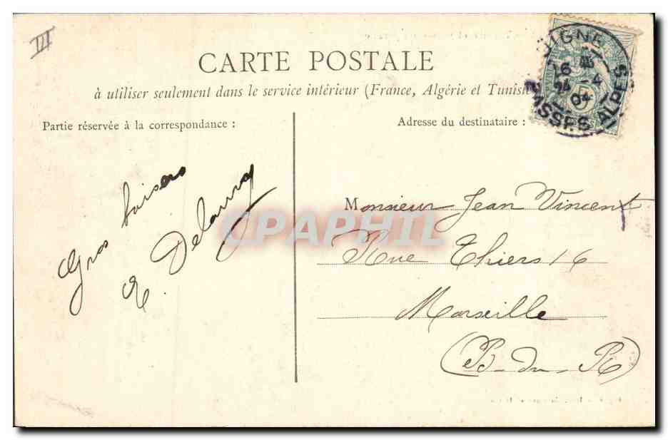 CPA Banque Digne Theatre et Caisse d'Epargne  — Rückseite