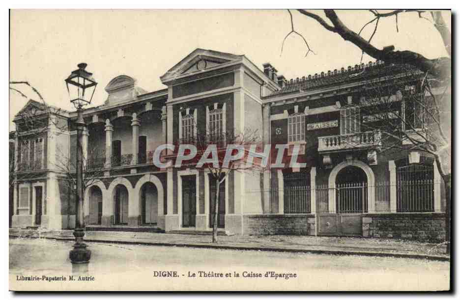 CPA Banque Digne Le theatre et la Caisse d'Epargne 