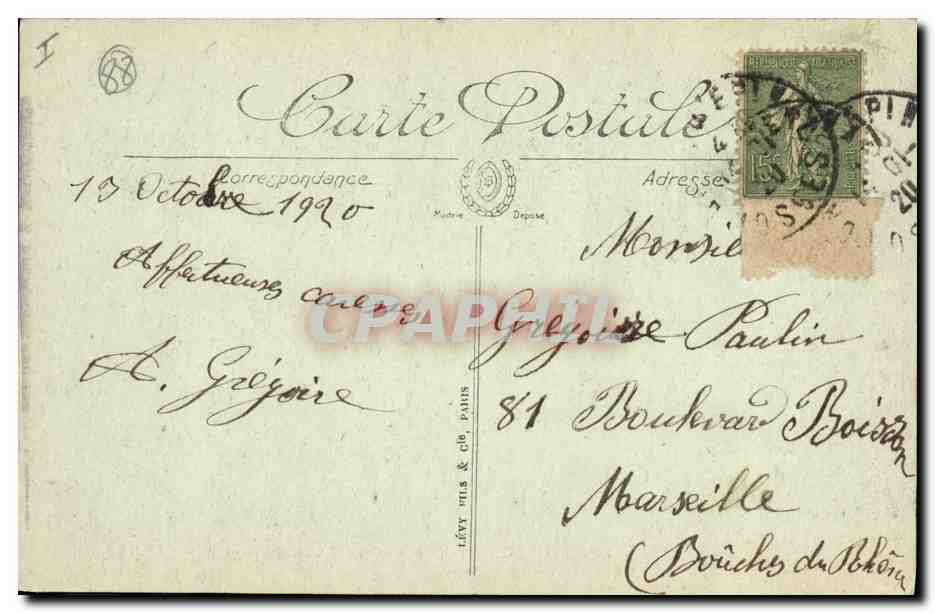 CPA Banque Epinal Les bords de la Moselle et la Caisse d'Epargne  — Rückseite
