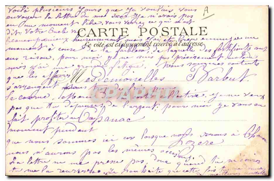 CPA Folklore Le Puy Dentelle du Velay Ancienne coiffure — Verso