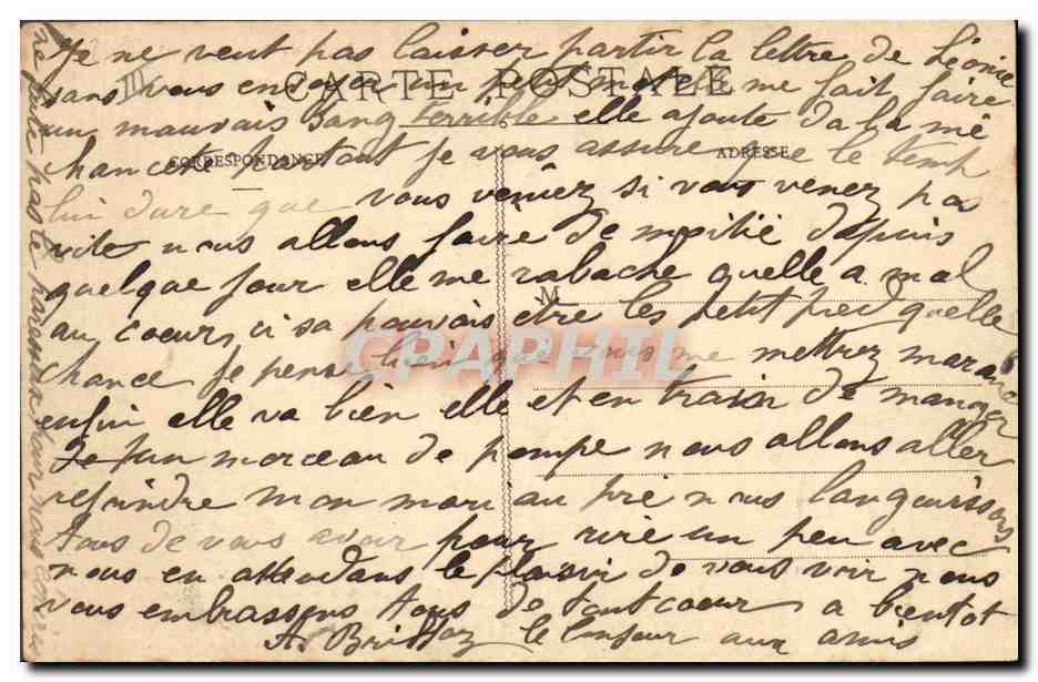 CPA Folklore Notre Auvergne  — Verso