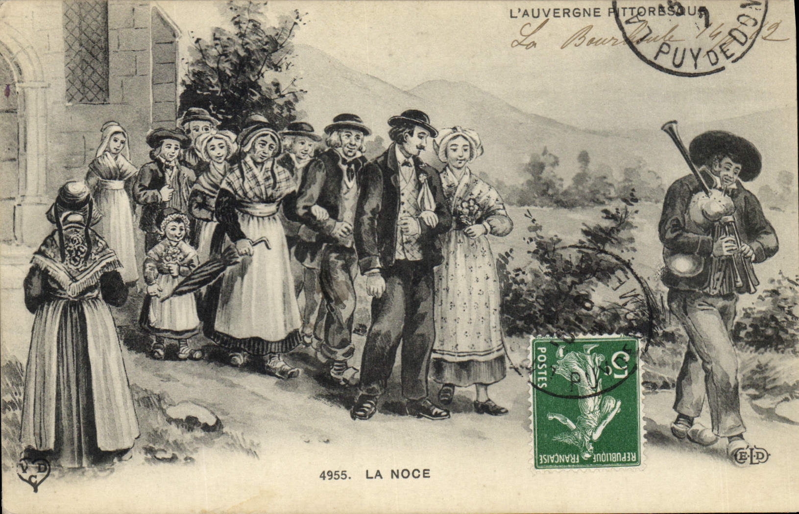 CPA Folklore Auvergne La noce Mariage Auvergne