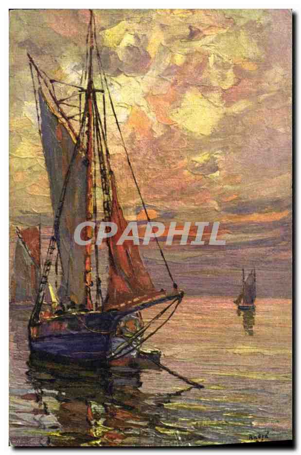 CPA Fantaisie Illustrateur Bateau