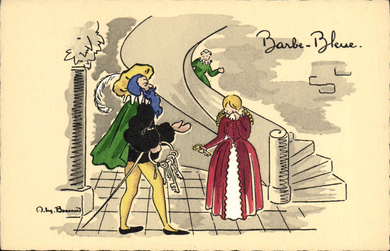 CPA Fantaisie Illustrateur Barbe Bleue