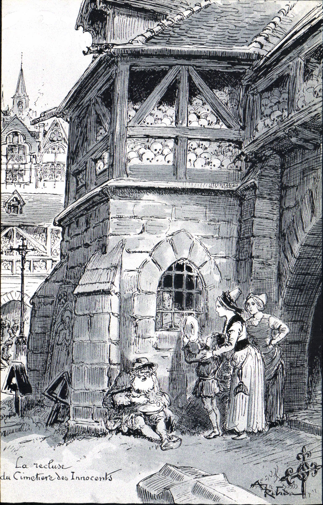 CPA Le Vieux Paris La recluse du cimetiere des innocents