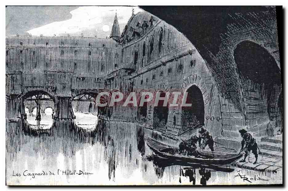 CPA Le Vieux Paris Les cagnards de l'Hotel Dieur