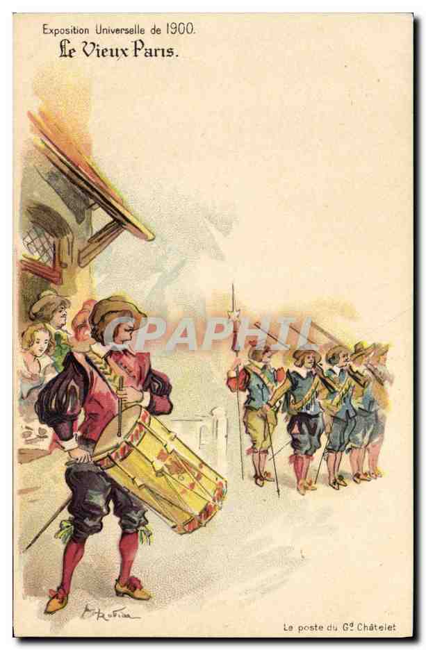 Weltausstellung von 1900. Alt-Paris. — Illustration von P. Robina — Die Post des G² Châtelet