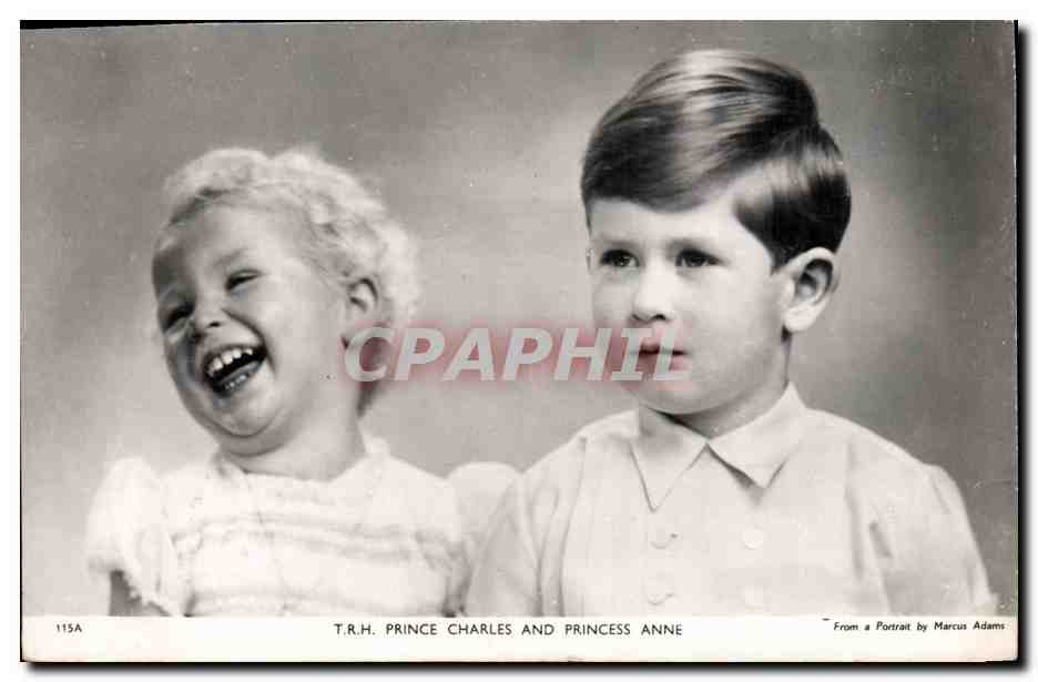 T.R.H. Prince Charles et Princess Anne — Portrait de Marcus Adams — série 115A