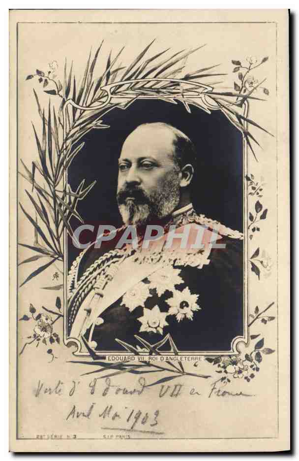 Édouard VII, Roi d'Angleterre — portrait orné — série n° 3, Éd. Paris