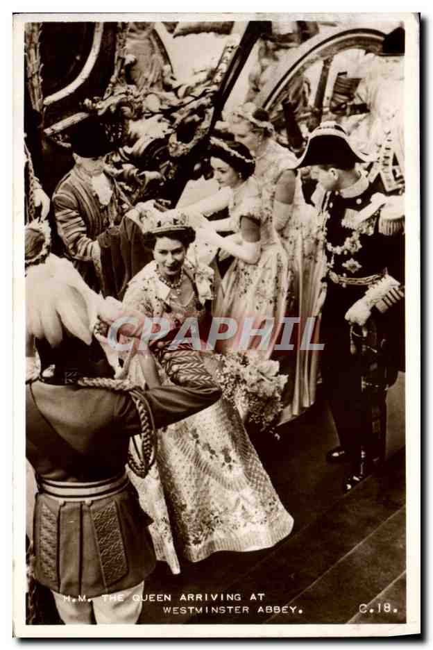 La Reine arrivant à l'Abbaye de Westminster — M.M. THE QUEEN ARRIVING AT WESTMINSTER ABBEY — C.18